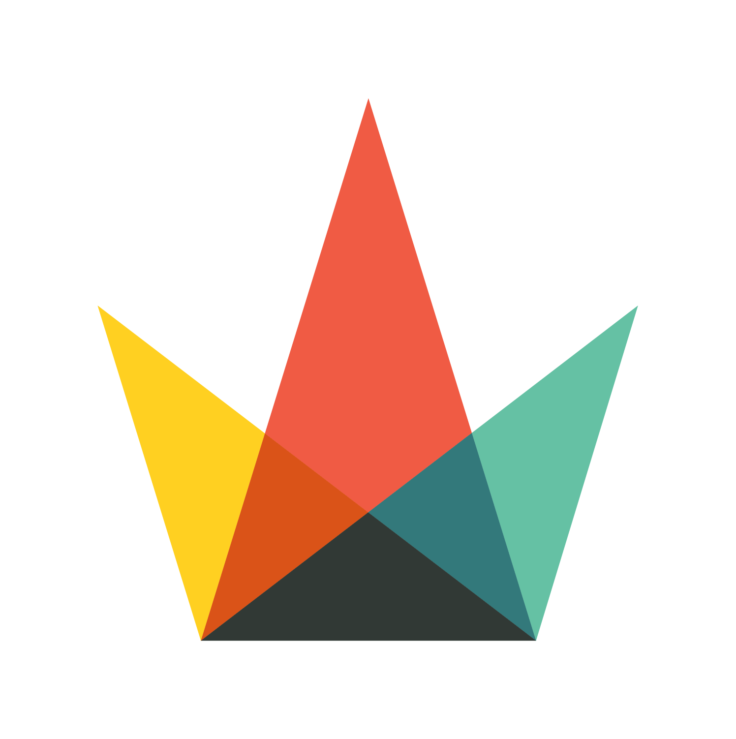Logo coloré qui représente 3 triangles qui se croisent avec un mélange de couleurs